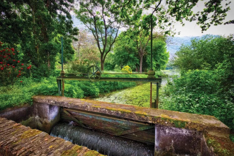 Old Lock On The Ninfa Creek, Latina, Italy