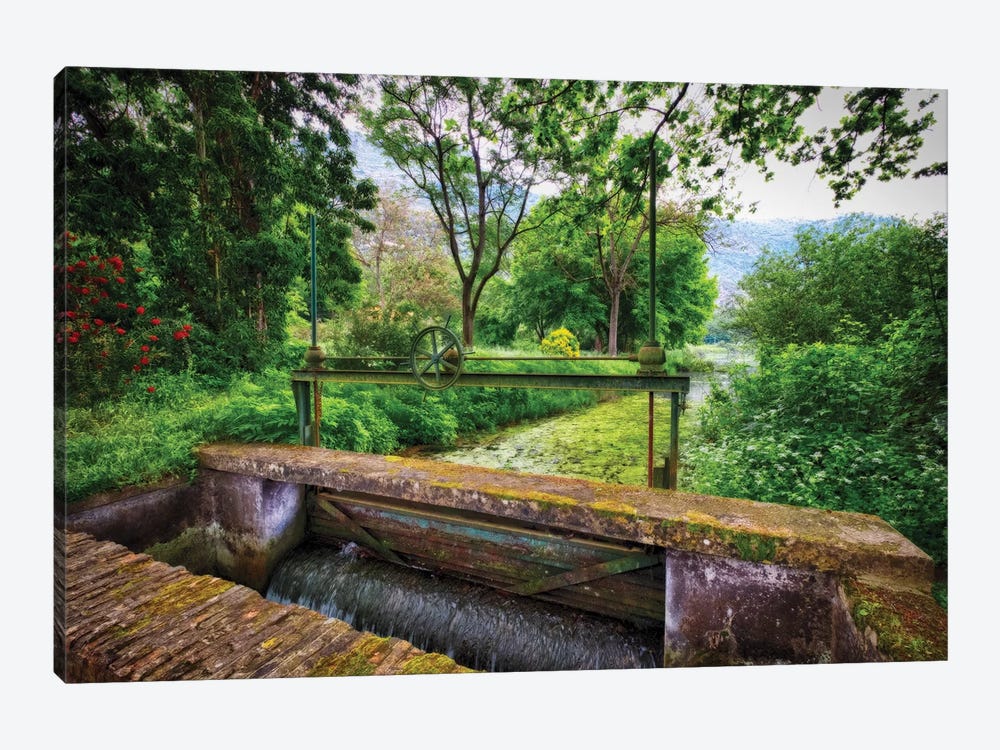 Old Lock On The Ninfa Creek, Latina, Italy by George Oze 1-piece Canvas Art