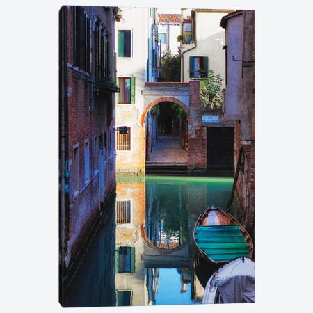 Reflection In A Canal, Venice, Italy Canvas Print #GOZ276} by George Oze Art Print
