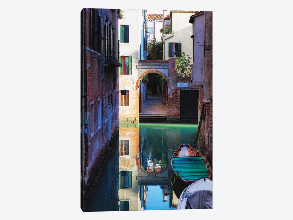 Reflection In A Canal, Venice, Italy by George Oze 1-piece Canvas Art Print