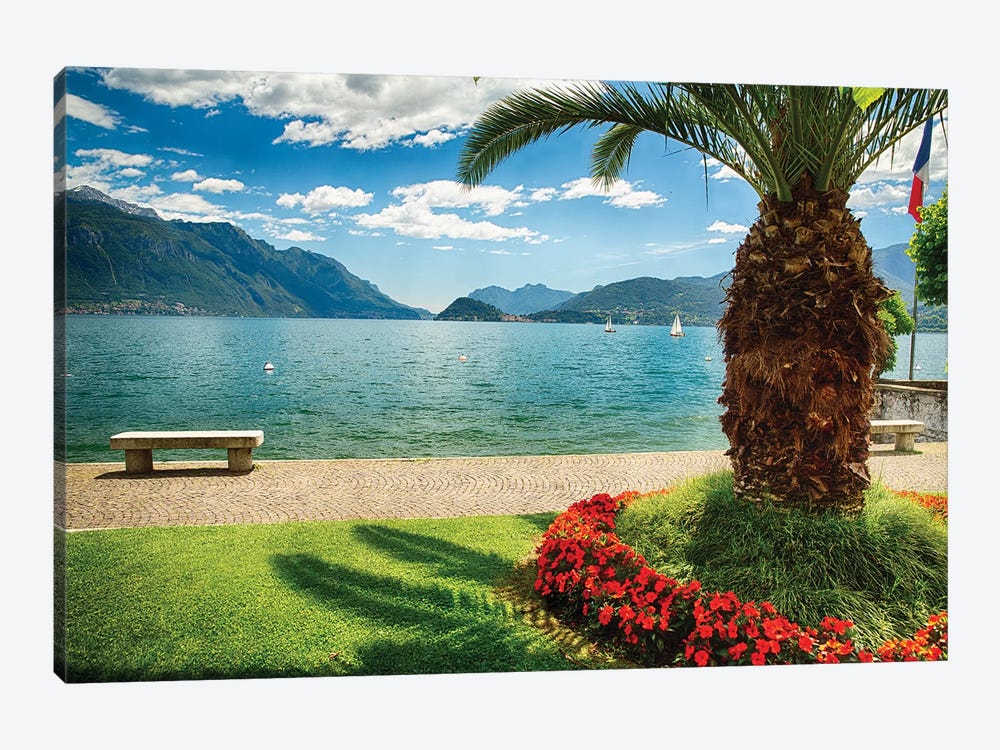 Scenic View Of Lake Como From Park, Maggiore, Lake Como, Lombardy, Italy by George Oze 1-piece Canvas Art