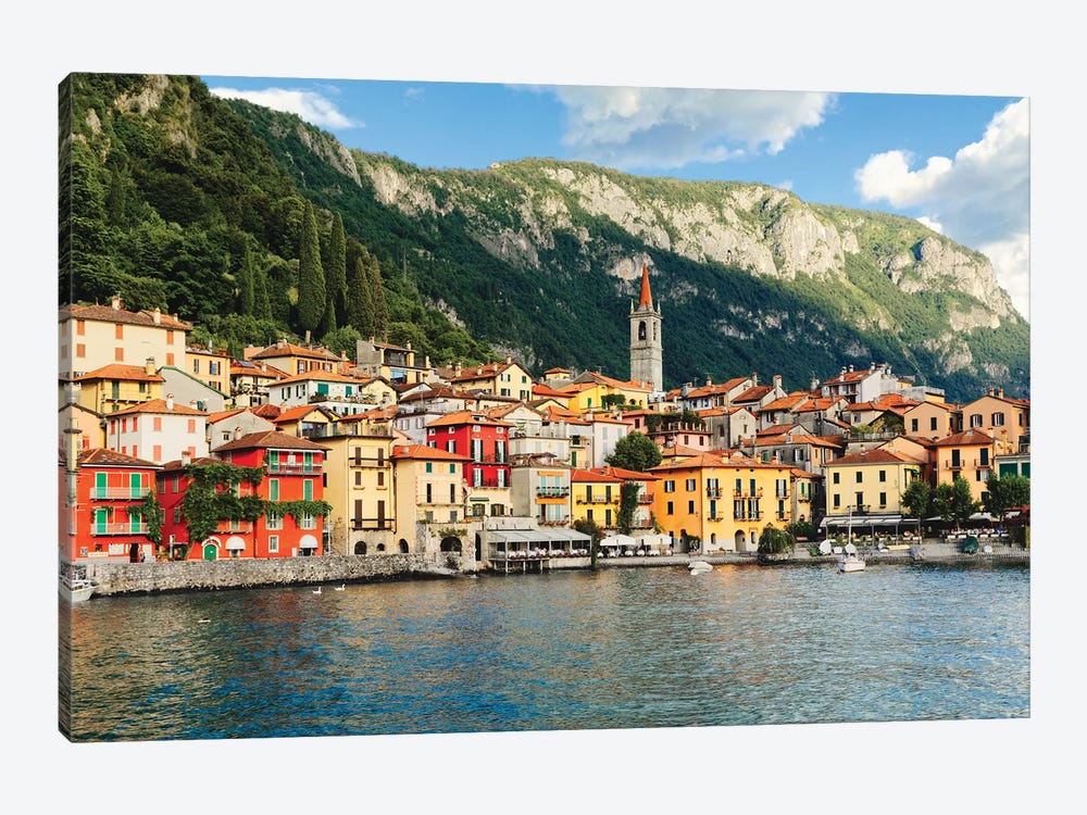 View Of A Town On Lake Como, Varenna, Lombardy, Italy by George Oze 1-piece Canvas Art