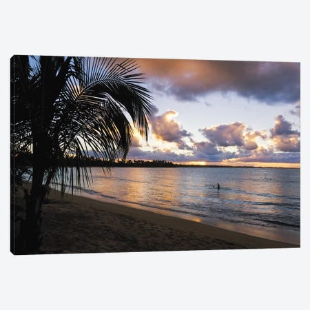 Caribbean Sunset, Vacia Telaga Beach, Pinones Nature Preserve, Puerto Rico Canvas Print #GOZ28} by George Oze Canvas Print