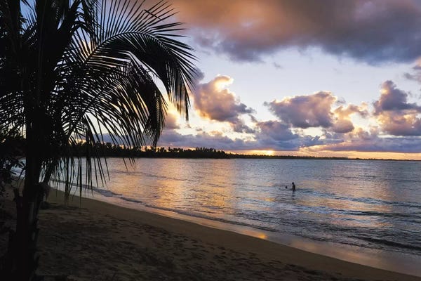 George Oze: Caribbean Sunset, Vacia Telaga Beach, Pinones Nature Preserve, Puerto Rico by George Oze