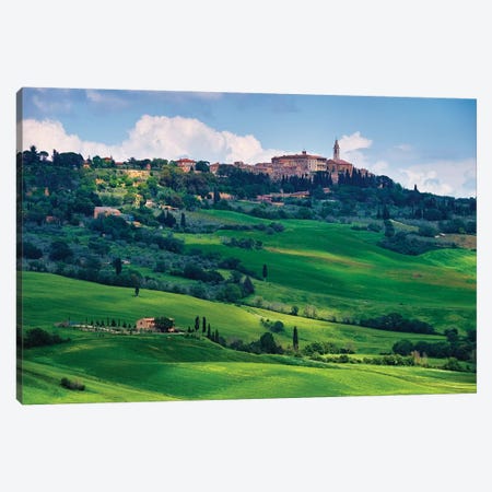 View Of The Town Pienza In A Tuscan Countryside, Italy Canvas Print #GOZ290} by George Oze Canvas Artwork