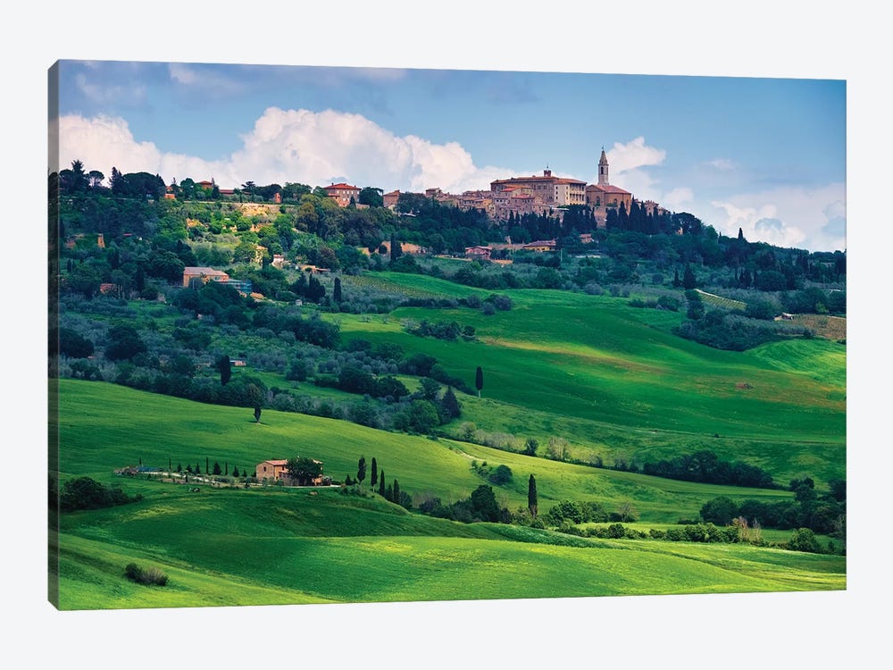 View Of The Town Pienza In A Tuscan Countryside, Italy by George Oze 1-piece Art Print