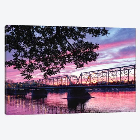 Delaware River Sunset In Lambertville, New Jersey Canvas Print #GOZ294} by George Oze Canvas Art Print