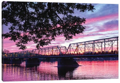 Delaware River Sunset In Lambertville, New Jersey Canvas Art Print - George Oze