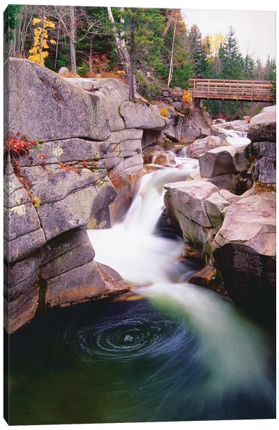 Cascades Of The Ammonoosuc River Canvas Art Print - New Hampshire Art