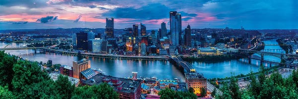 Pennsylvania: Skyline Panorama Of Pittsburgh Viewed From Mount Washington by George Oze