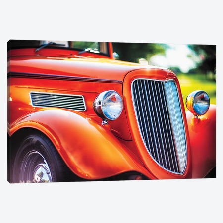 Chrome And Smooth Curves Of A Roadster Canvas Print #GOZ316} by George Oze Canvas Art