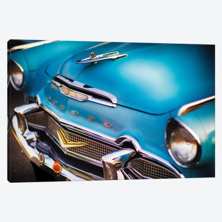 Front Close Up Of A 1956 Desoto Firedome Canvas Print #GOZ319} by George Oze Canvas Art Print