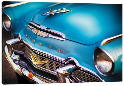 Front Close Up Of A 1956 Desoto Firedome Canvas Art Print - Gearhead
