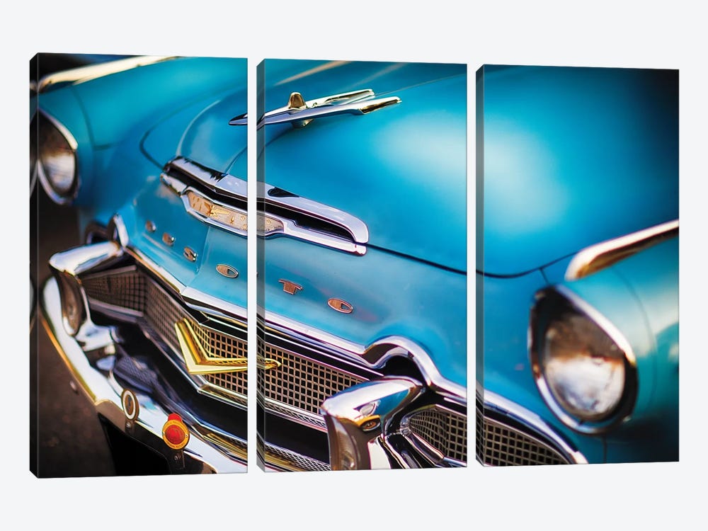 Front Close Up Of A 1956 Desoto Firedome by George Oze 3-piece Art Print