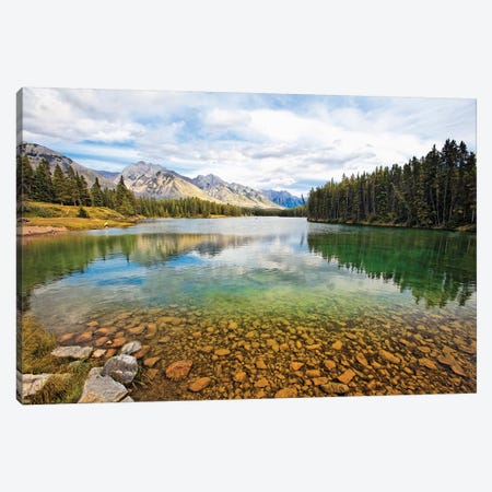 Lake Johnson Tranquility, Banff, Canada Canvas Print #GOZ320} by George Oze Canvas Wall Art