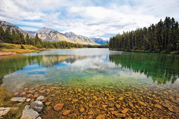 George Oze: Lake Johnson Tranquility, Banff, Canada by George Oze