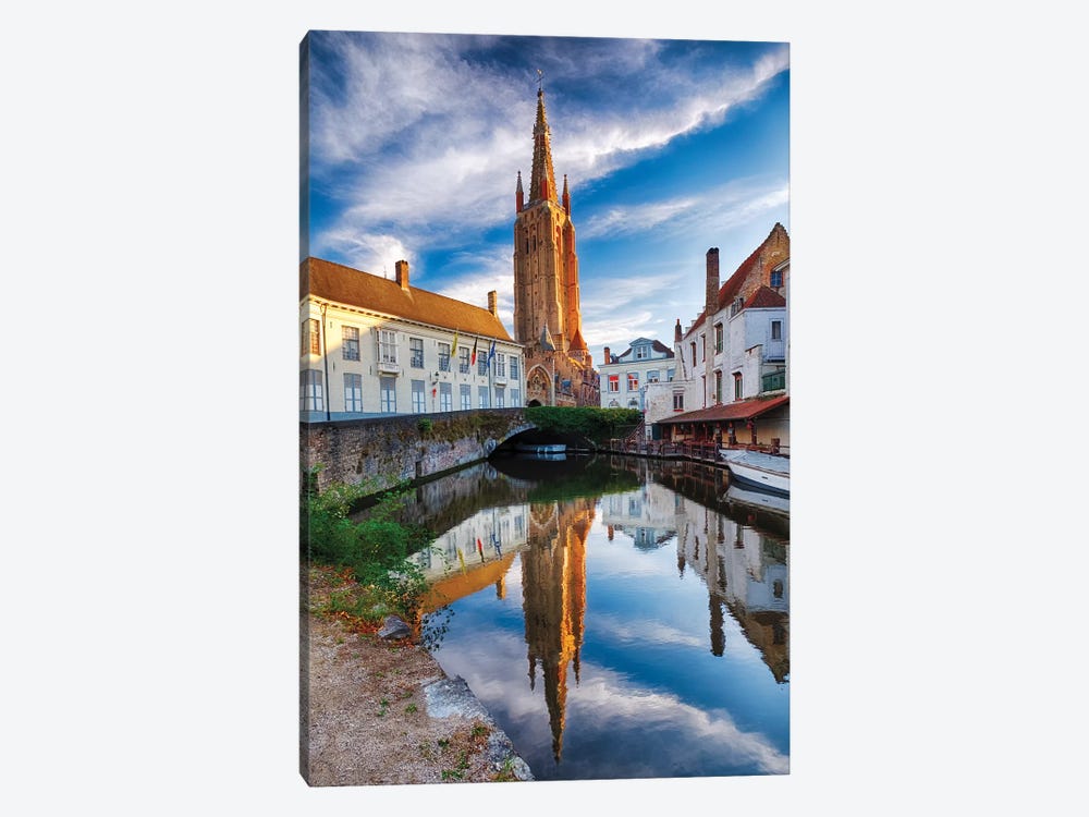 Tranquil Scene In Bruges by George Oze 1-piece Canvas Art Print