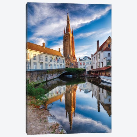 Tranquil Scene In Bruges Canvas Print #GOZ326} by George Oze Canvas Art Print