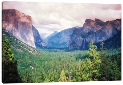 Yosemite Valley Scenic From Tunnel View, California Canvas Art Print - Yosemite National Park Art