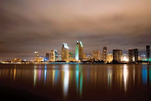 San Diego Skylines: San Diego Night Panorama by George Oze