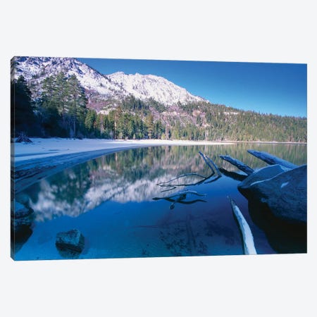 Tranquil Winter Bay Scene Emerald Bay Lake Tahoe California Canvas Print #GOZ333} by George Oze Art Print