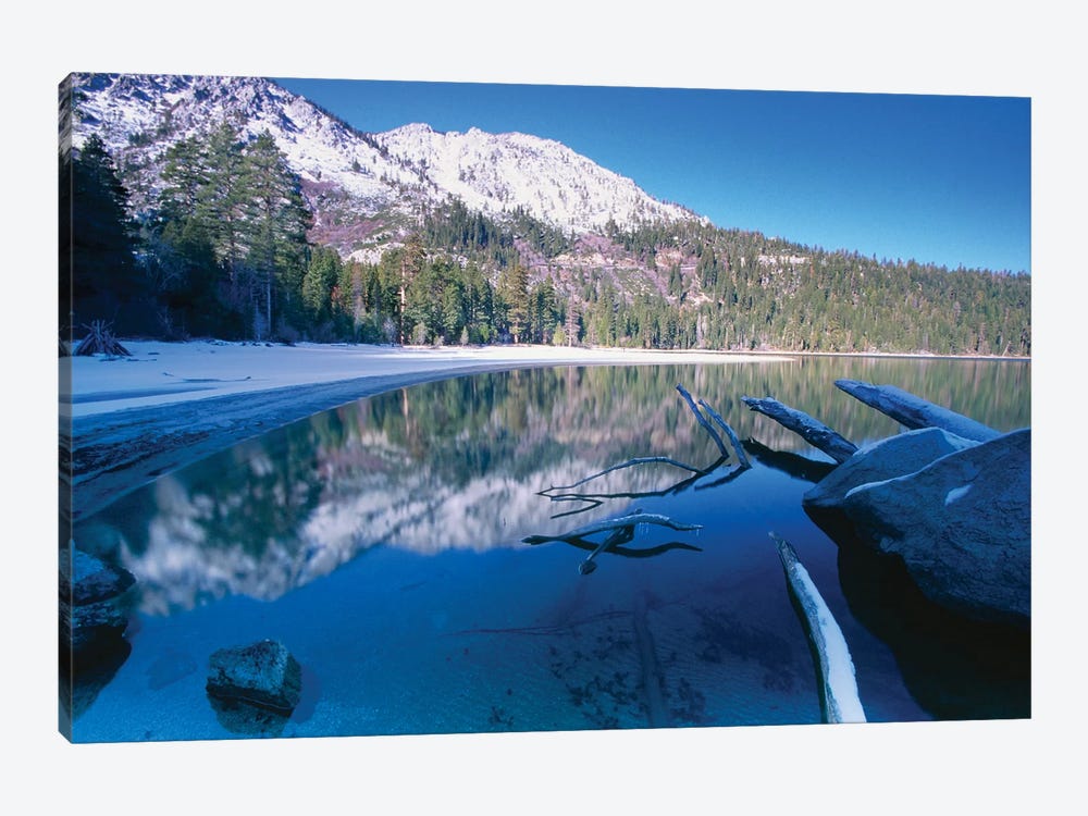 Tranquil Winter Bay Scene Emerald Bay Lake Tahoe California by George Oze 1-piece Canvas Print