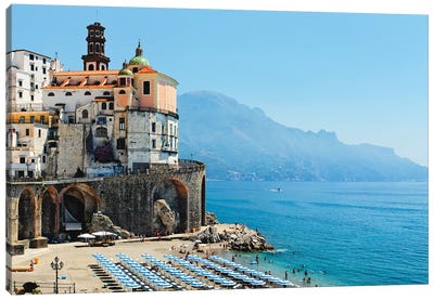 Atrani Beach, Amalfi Coat, Italy Canvas Art Print - Campania Art