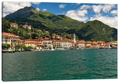 Lakeside View Of Bellagio On Lake Como Canvas Art Print - George Oze