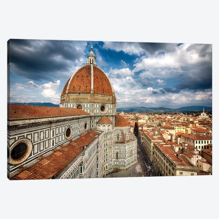Dome Of The Basilica Of Saint Mary Of The Flower, Florence, Tuscany, Italy Canvas Print #GOZ341} by George Oze Canvas Artwork
