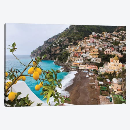 Positano Spring View, Amalfi Coast, Italy Canvas Print #GOZ342} by George Oze Canvas Artwork