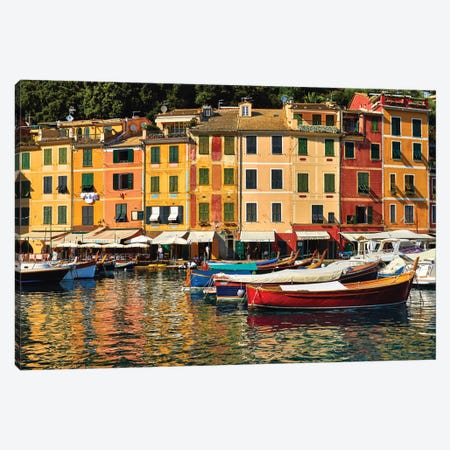 Portofino Harbor Scene, Liguria, Italy Canvas Print #GOZ347} by George Oze Art Print