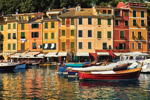 Liguria: Portofino Harbor Scene, Liguria, Italy by George Oze