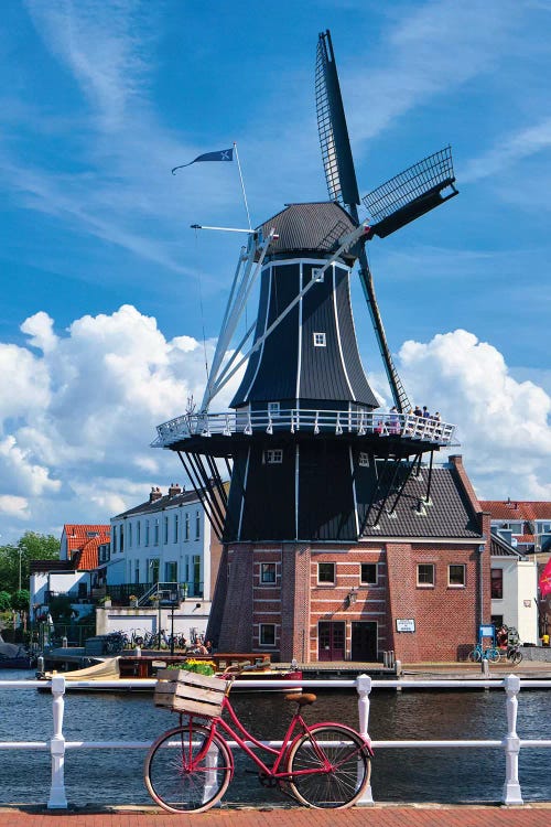 Bicycle And A Windmill, Haarlem, The Netherlands