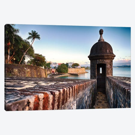 The City Walls And Gate Of Old San Juan With A Sentry Post, Puerto Rico Canvas Print #GOZ358} by George Oze Art Print