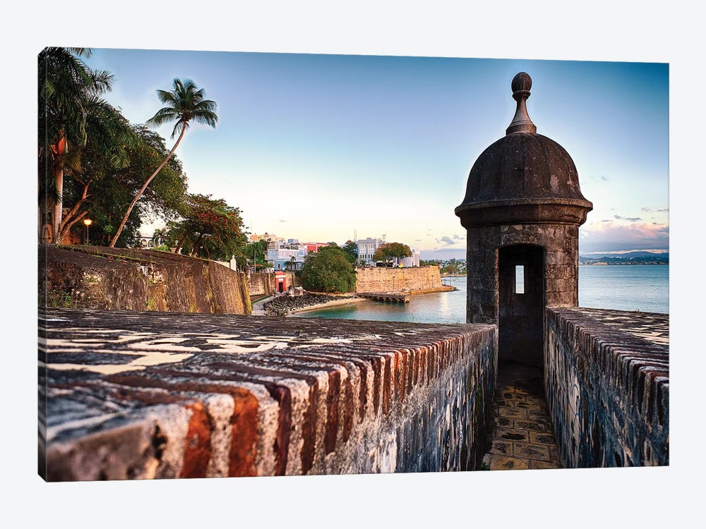 The City Walls And Gate Of Old San Juan With A Sentry Post, Puerto Rico by George Oze 1-piece Canvas Wall Art