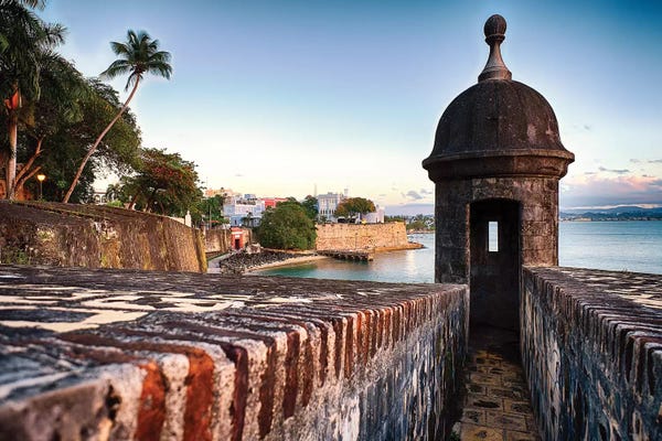 Caribbean Culture: The City Walls And Gate Of Old San Juan With A Sentry Post, Puerto Rico by George Oze