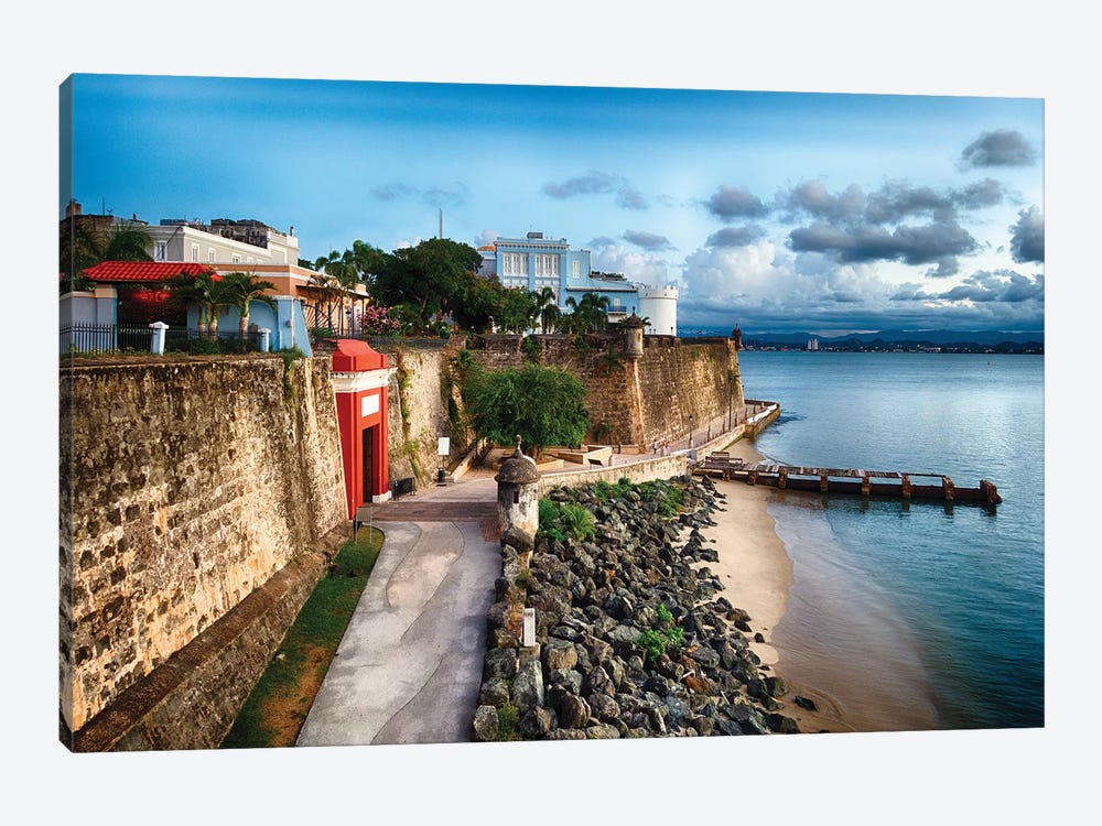 The The City Gate And The La Fortelaza Building In Old San Juan, Puerto Rico by George Oze 1-piece Art Print