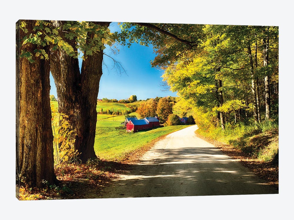 Vermont Farm Along A Country Road by George Oze 1-piece Canvas Art Print