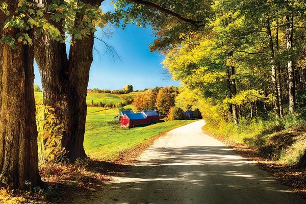 Vermont: Vermont Farm Along A Country Road by George Oze