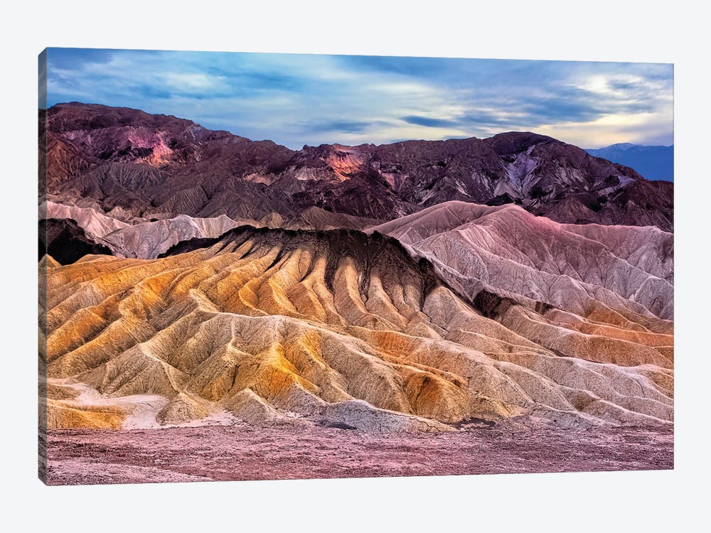 Eroded Mountains At Zabriskie Point, Detah Valle, California by George Oze 1-piece Canvas Wall Art