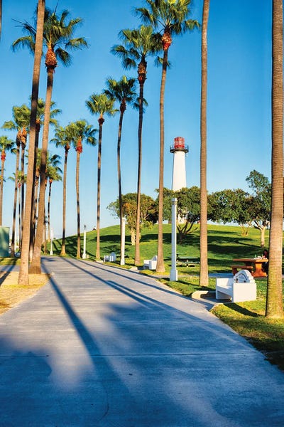 Lion's Lighthouse In Long Beach, California by George Oze framed canvas print