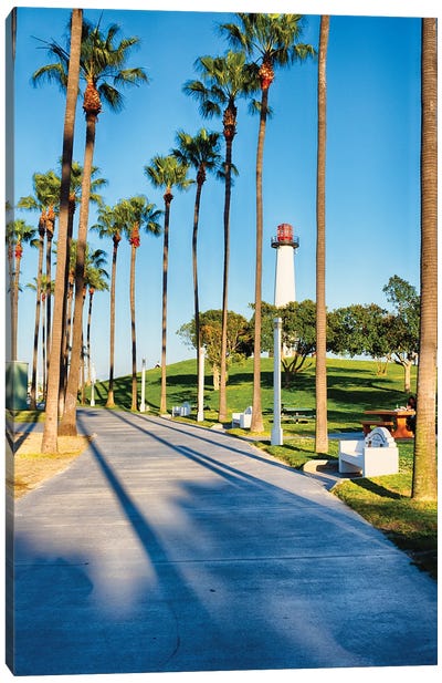 Lion's Lighthouse In Long Beach, California Canvas Art Print - George Oze