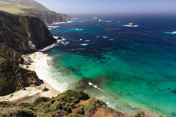 George Oze: Rugged Big Sur Coastline At Ruocky Creek, California by George Oze