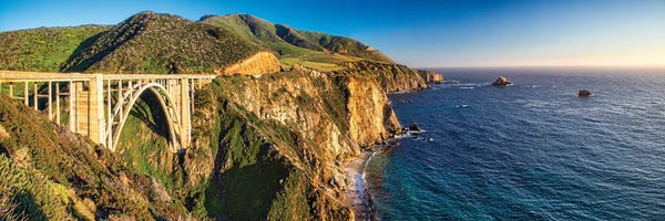 George Oze: Big Sur Coast Panorama At The Bixby Creek Bridge, California by George Oze