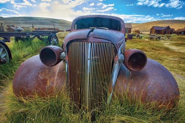George Oze: Old Car Rusting Away In A Ghost Town, Bodie, California by George Oze