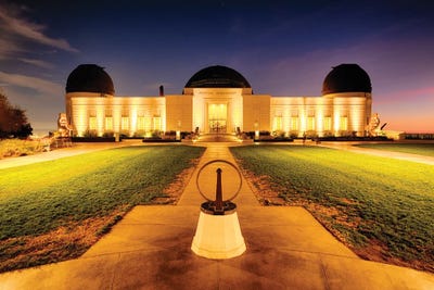 Griffith Observatory Lit Up At Night, Los Angeles, California by George Oze art print