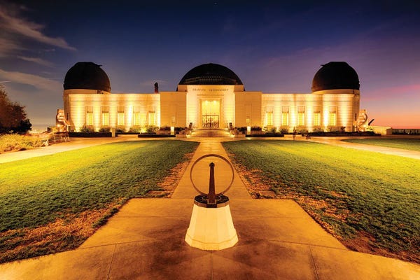 Los Angeles: Griffith Observatory Lit Up At Night, Los Angeles, California by George Oze
