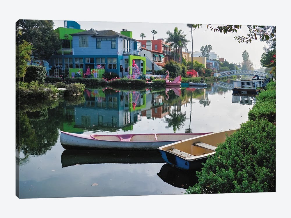 Tranquil Morning At The Venice Canal, Los Angeles by George Oze 1-piece Canvas Art Print
