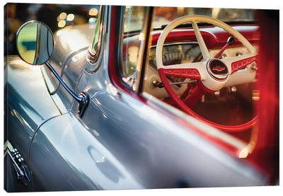 Classic Chevrolet Pick Up Truck Steering Wheel View Canvas Art Print - Cars By Brand