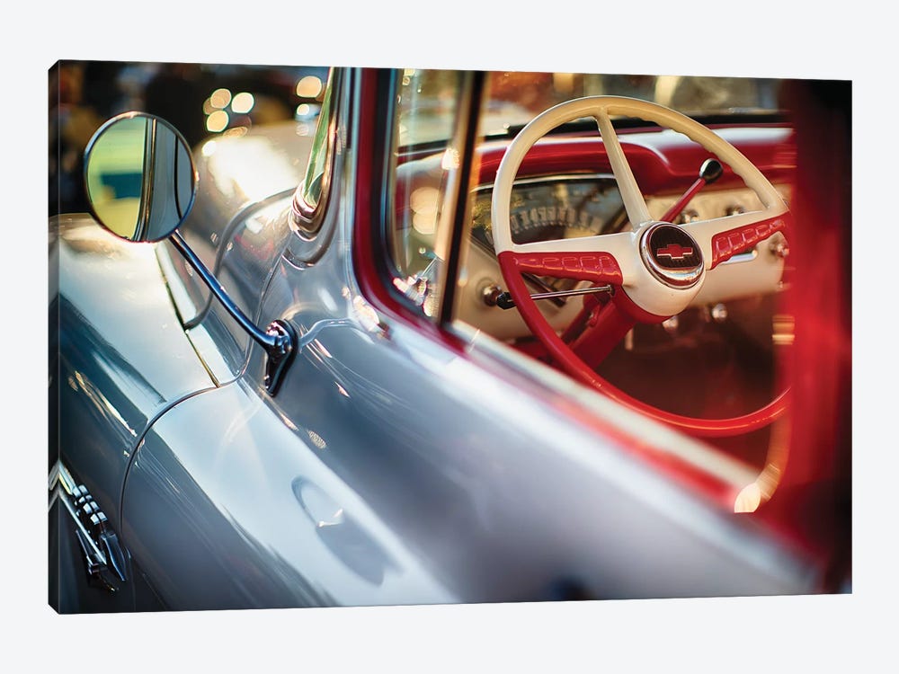 Classic Chevrolet Pick Up Truck Steering Wheel View by George Oze 1-piece Canvas Print